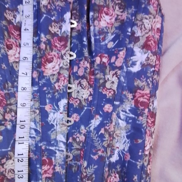 Corset Blue With Pink Flowers Size S K8 - Picture 7 of 10